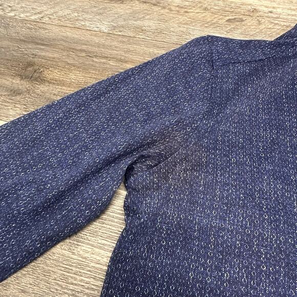 Raffi Shirt Blue Mens L Geometric Patterned Luxury Cotton Long Sleeve Button Up - Picture 6 of 8